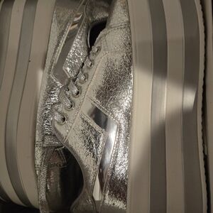 Silver Platform Sneakers